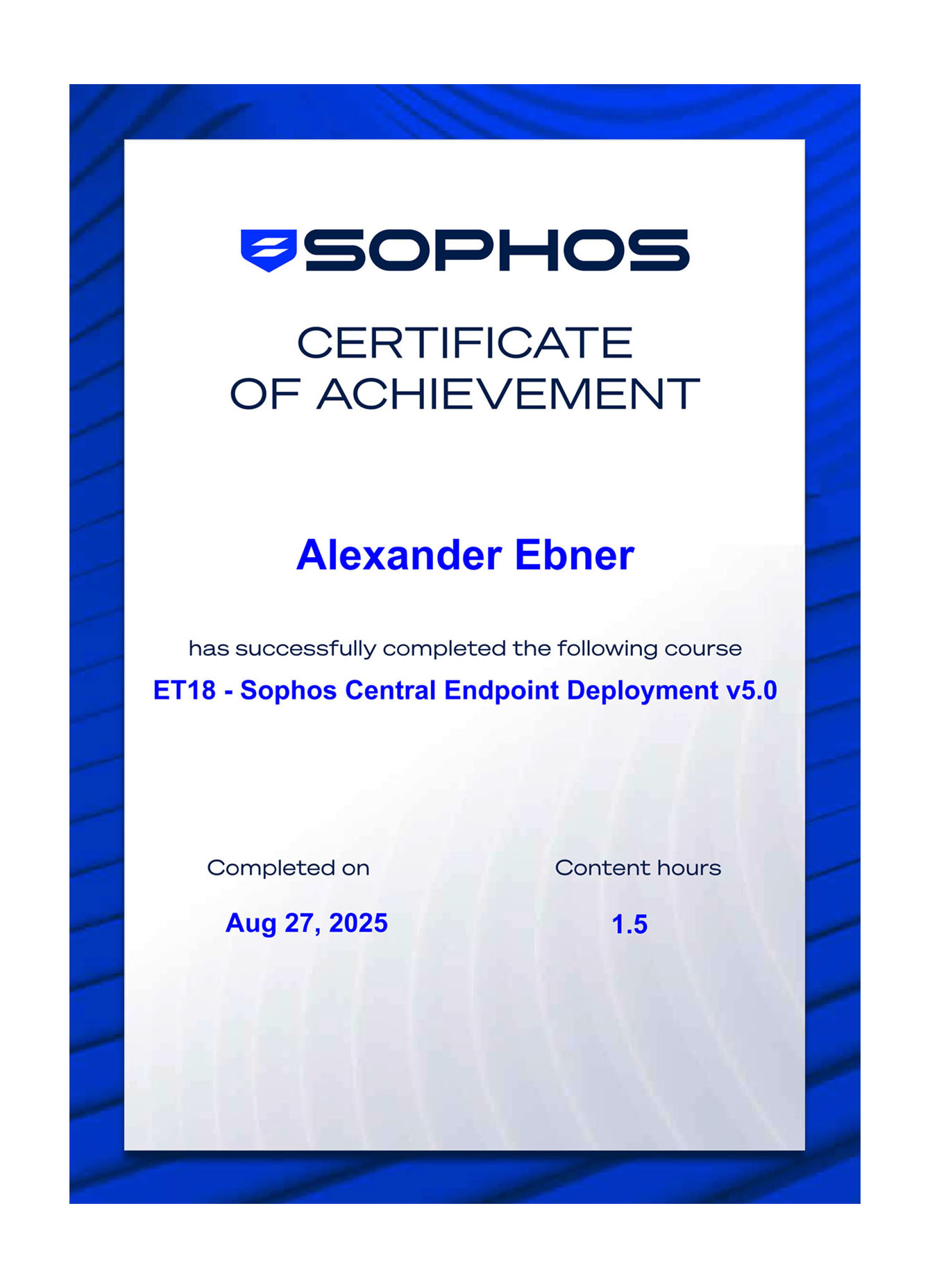 BG-Alexander Ebner - ET18 - Sophos Central Endpoint Deployment v.5.0