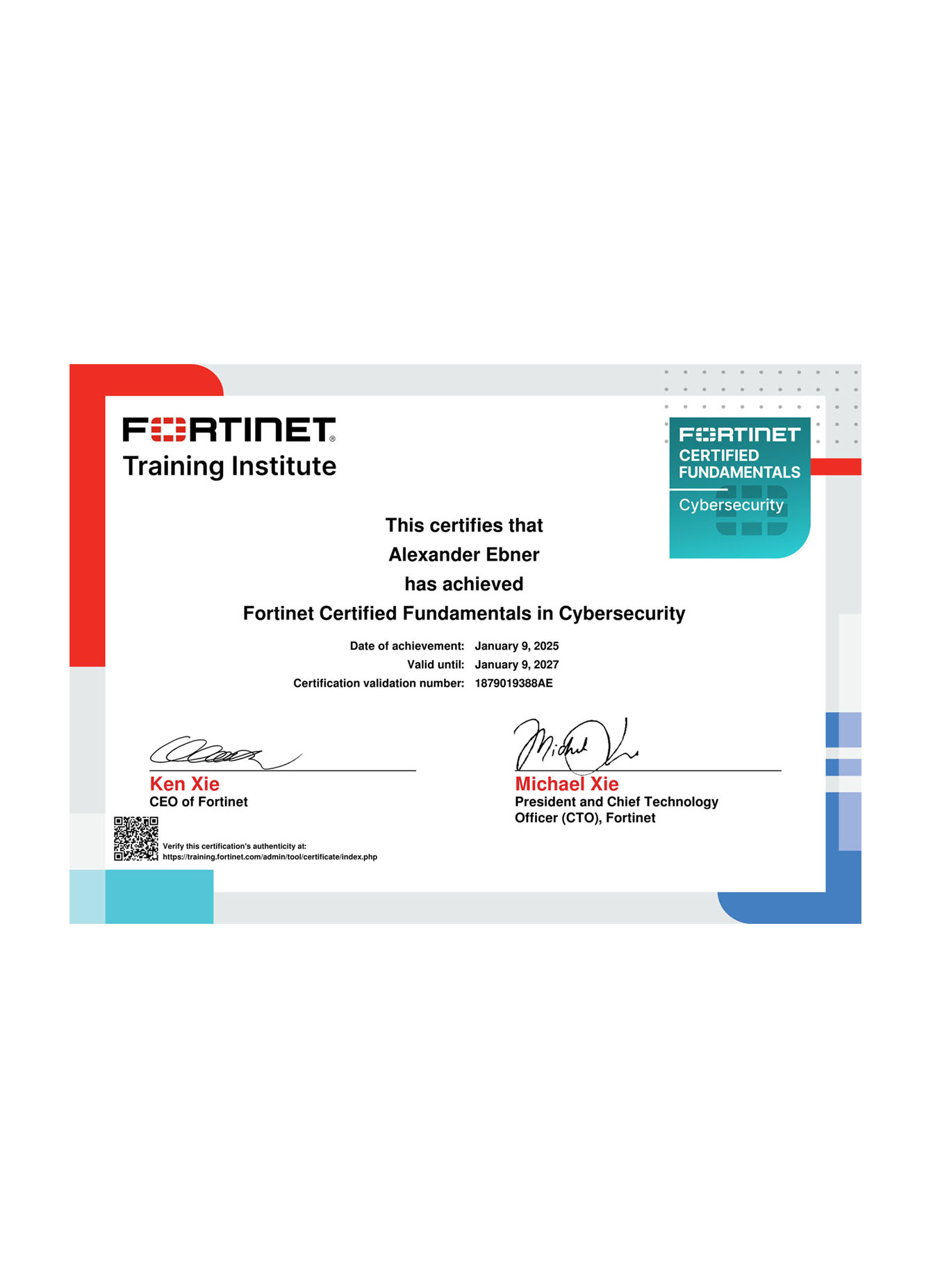 BG_Alexander Ebner - Fortinet Certified Fundamentals in Cybersecurity