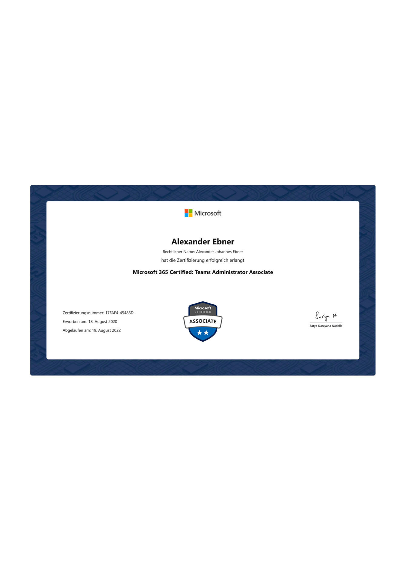 BG_Alexander Ebner - Microsoft 365 Certified Teams Administrator Associate