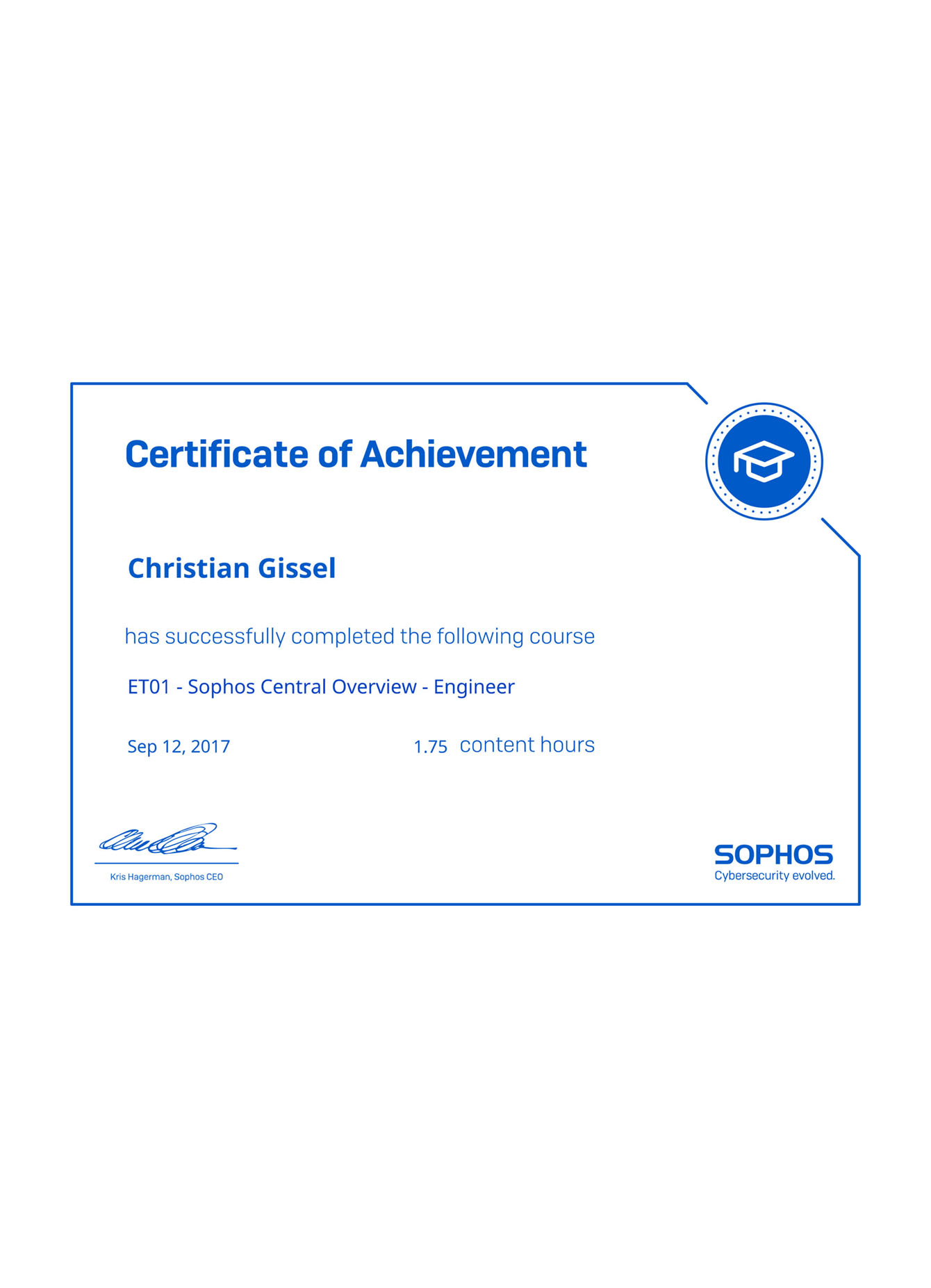 BG_Christian Gissel - ET01 - Sophos Central Overview - Engineer