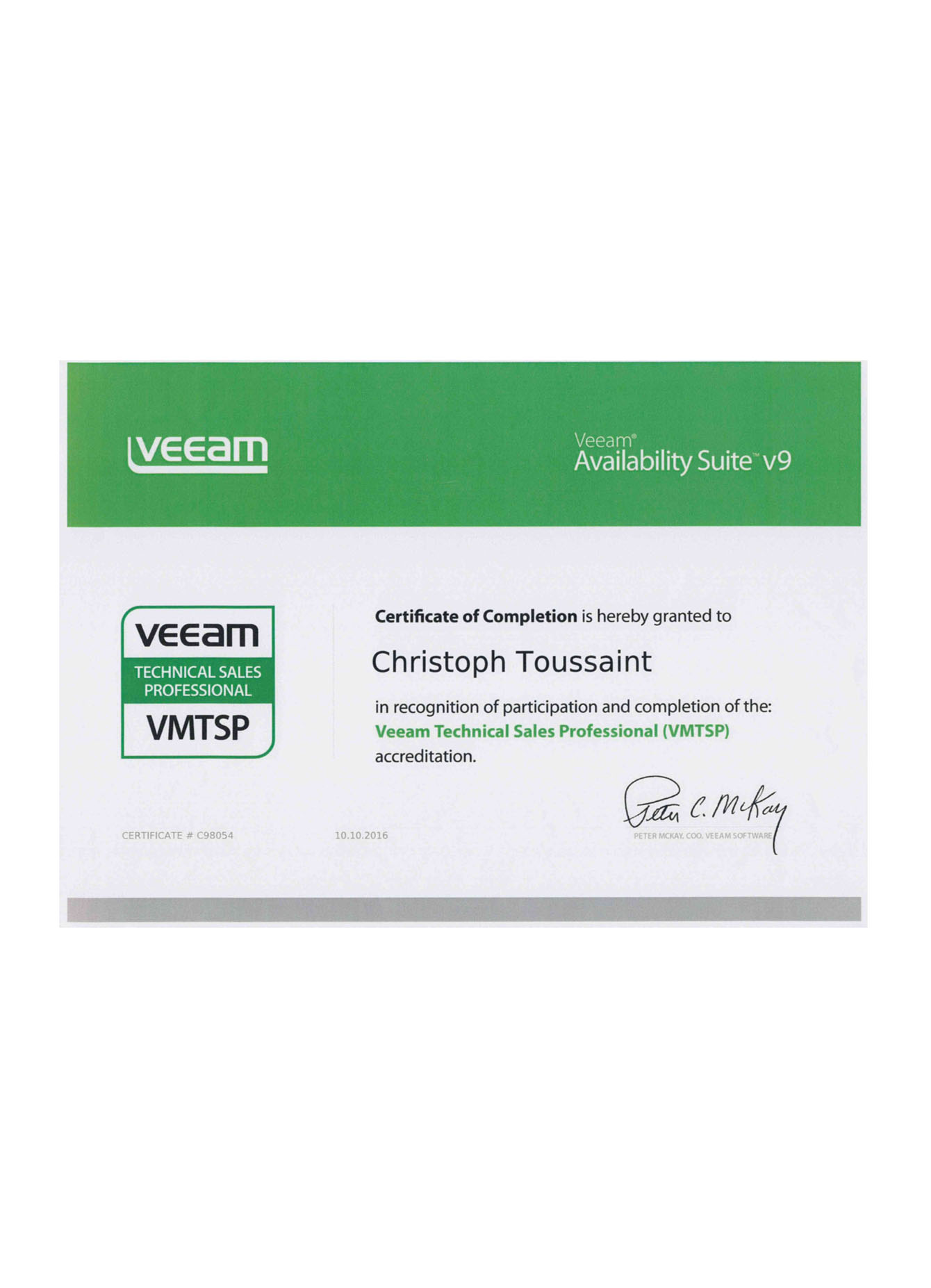 BG_Christoph Toussaint - Veeam Technical Sales Professional (VMTSP)