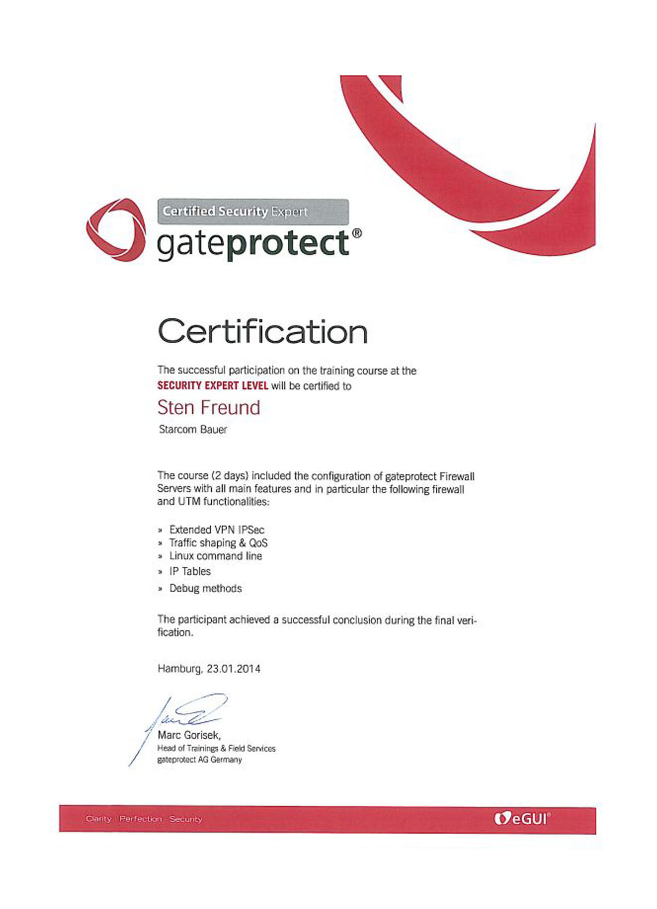 BG_Sten Freund - Gateprotect Certified Security Expert