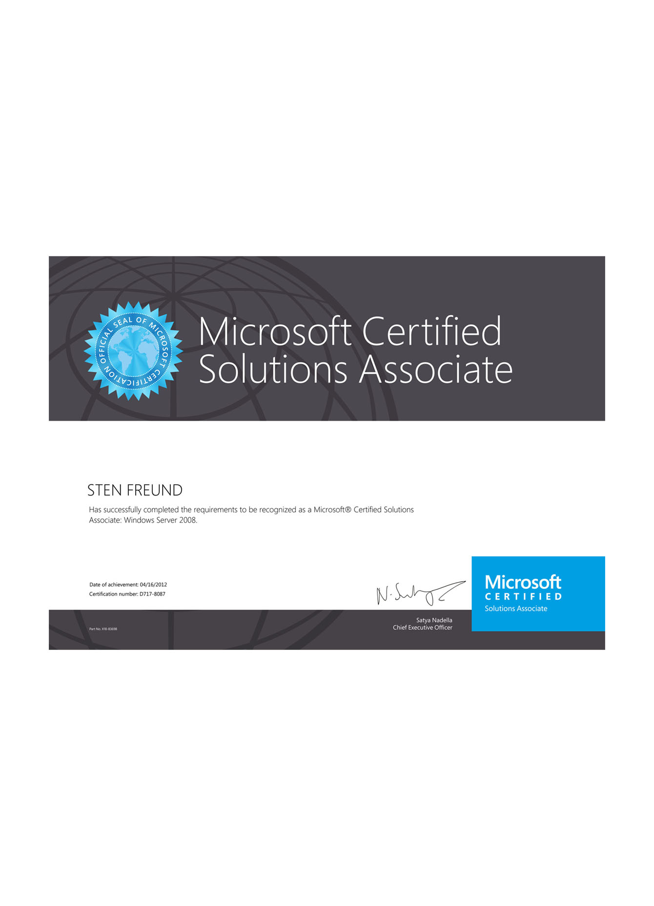 BG_Sten Freund - Microsoft Certified Solutions Associate Windows Server 2008