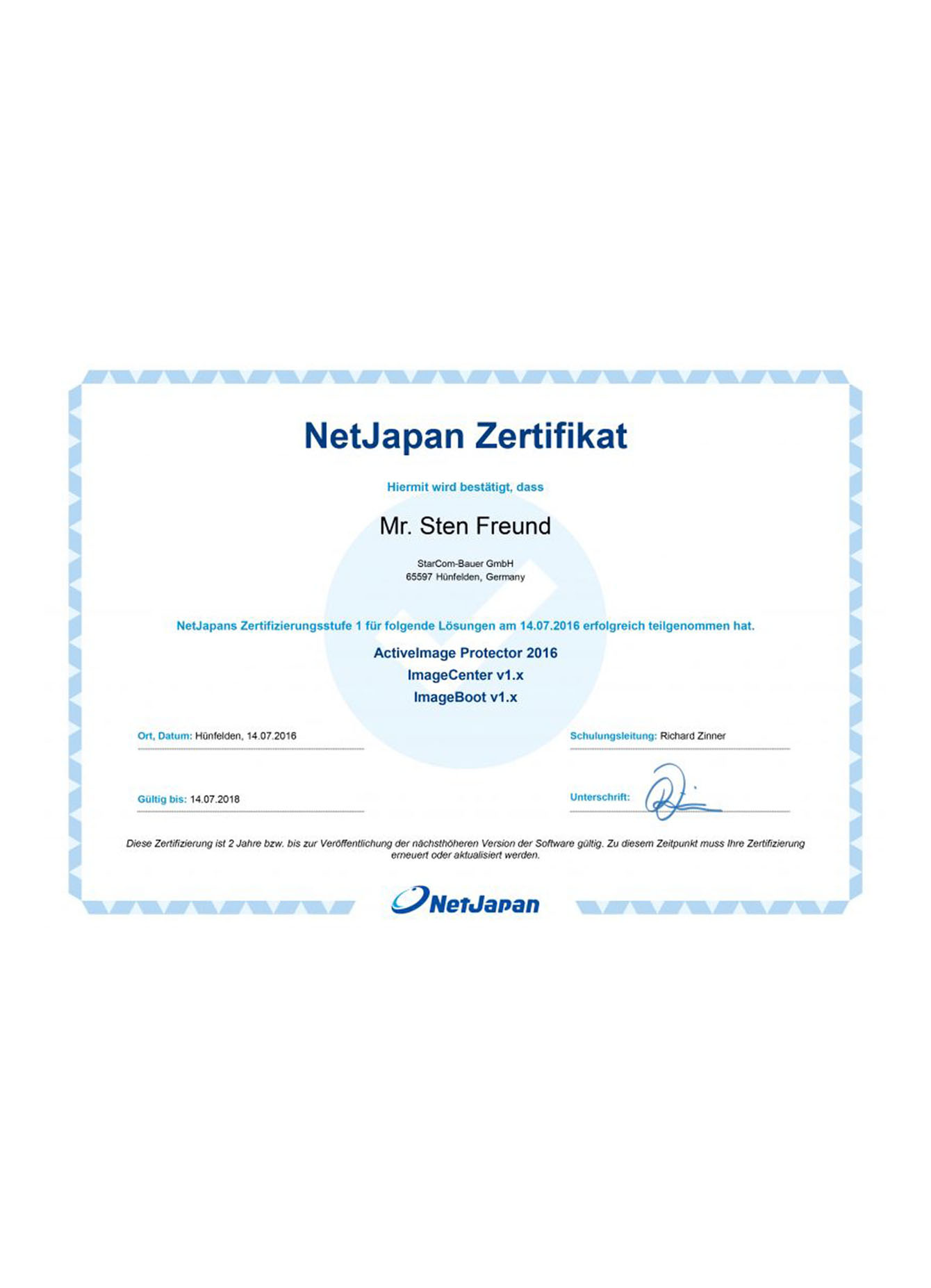 BG_Sten Freund - NetJapan Zertifizierungsstufe 1