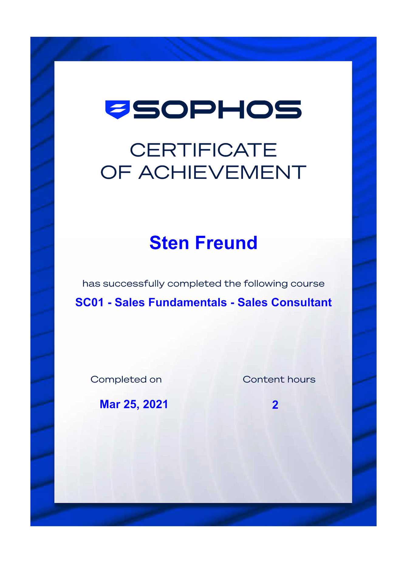 BG_Sten Freund - Sales Fundamentals - Sales Consultant