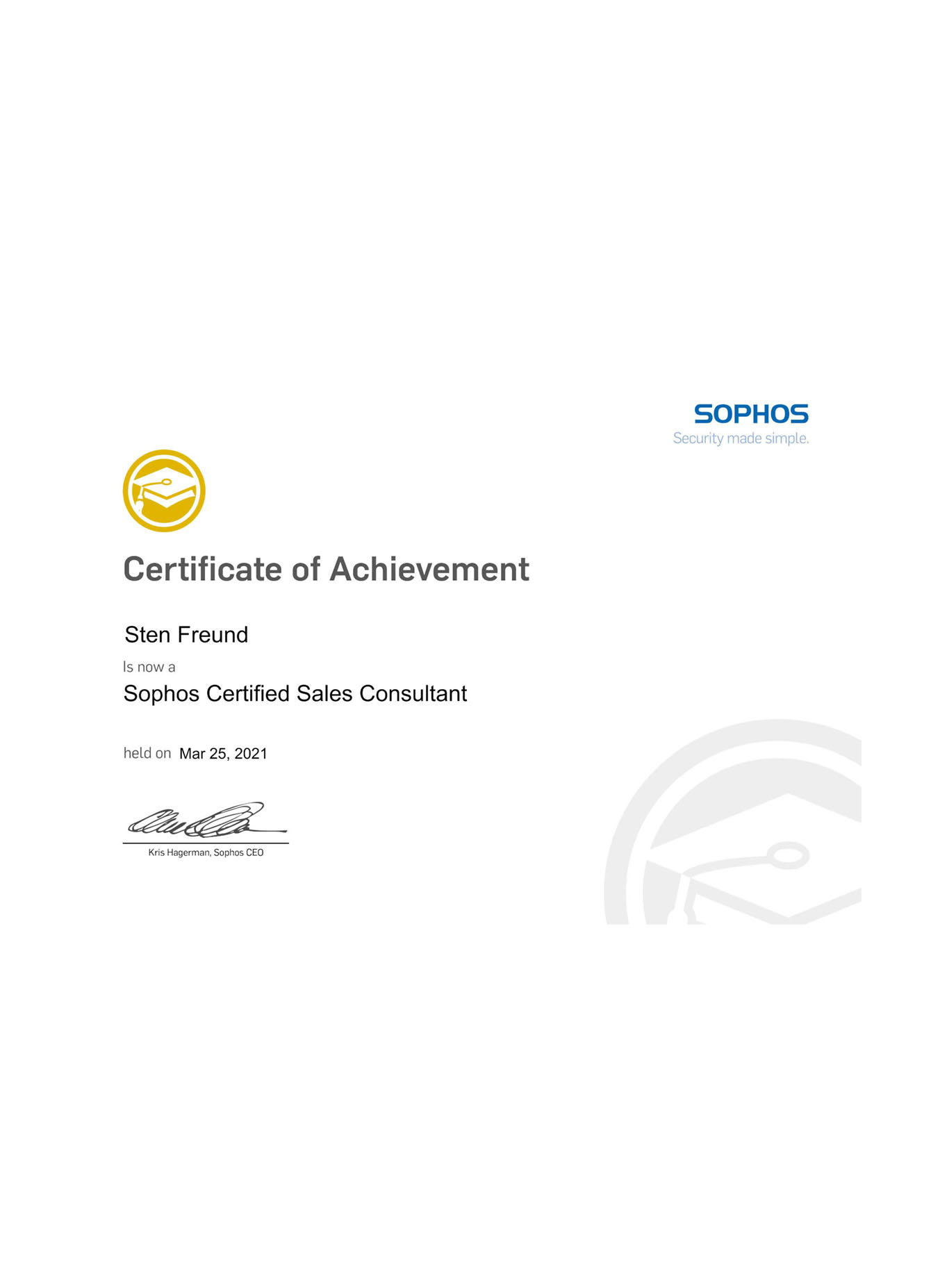 BG_Sten Freund - Sophos Certified Sales Consultant